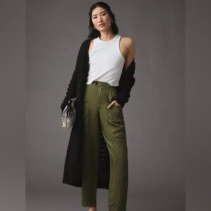 Anthropologie Black Crochet Duster Cardigan XS